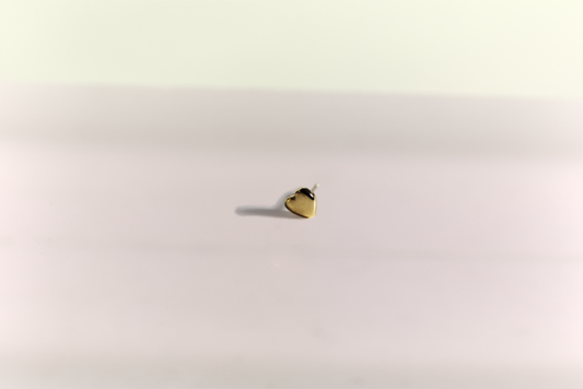 Stud : polished heart 14k