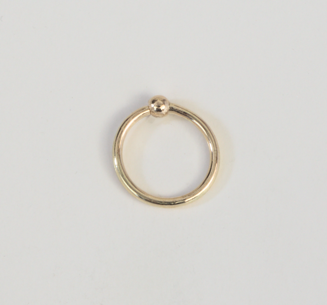 Simple ball ring piercing 14k