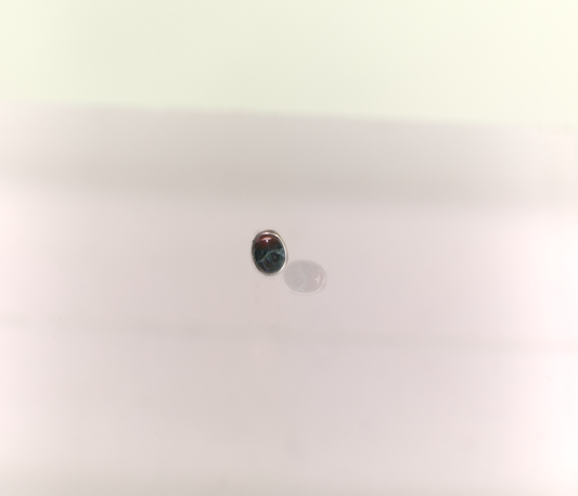 Cabochon silver earring