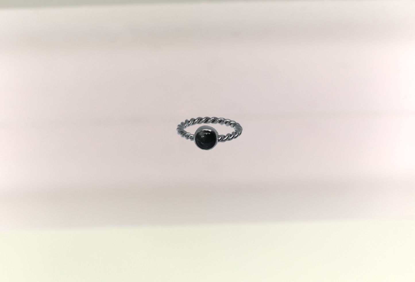 Twisted moss agate ring