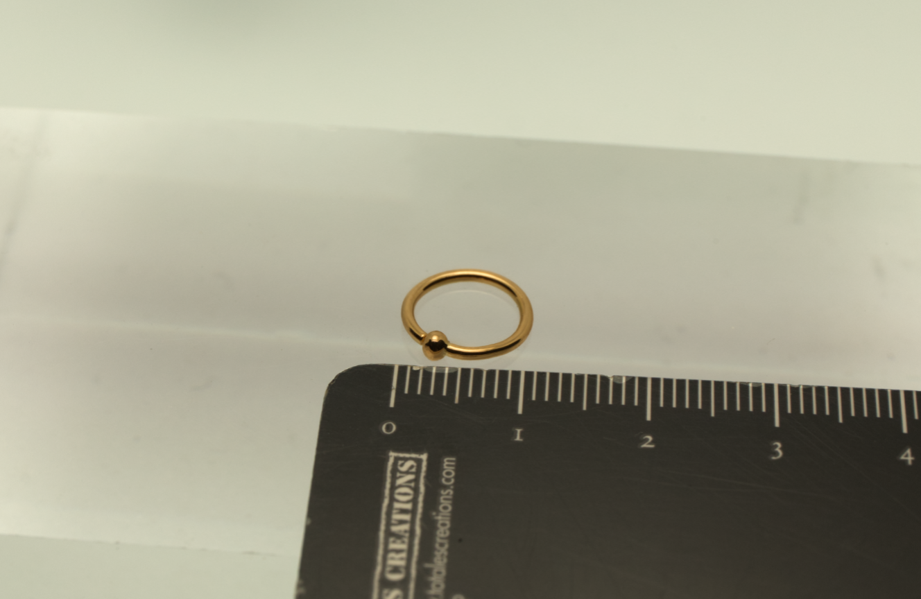 Simple ball ring piercing 14k