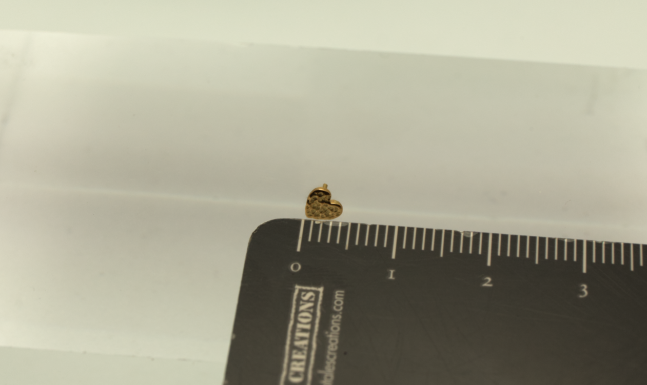 Stud : polished heart 14k